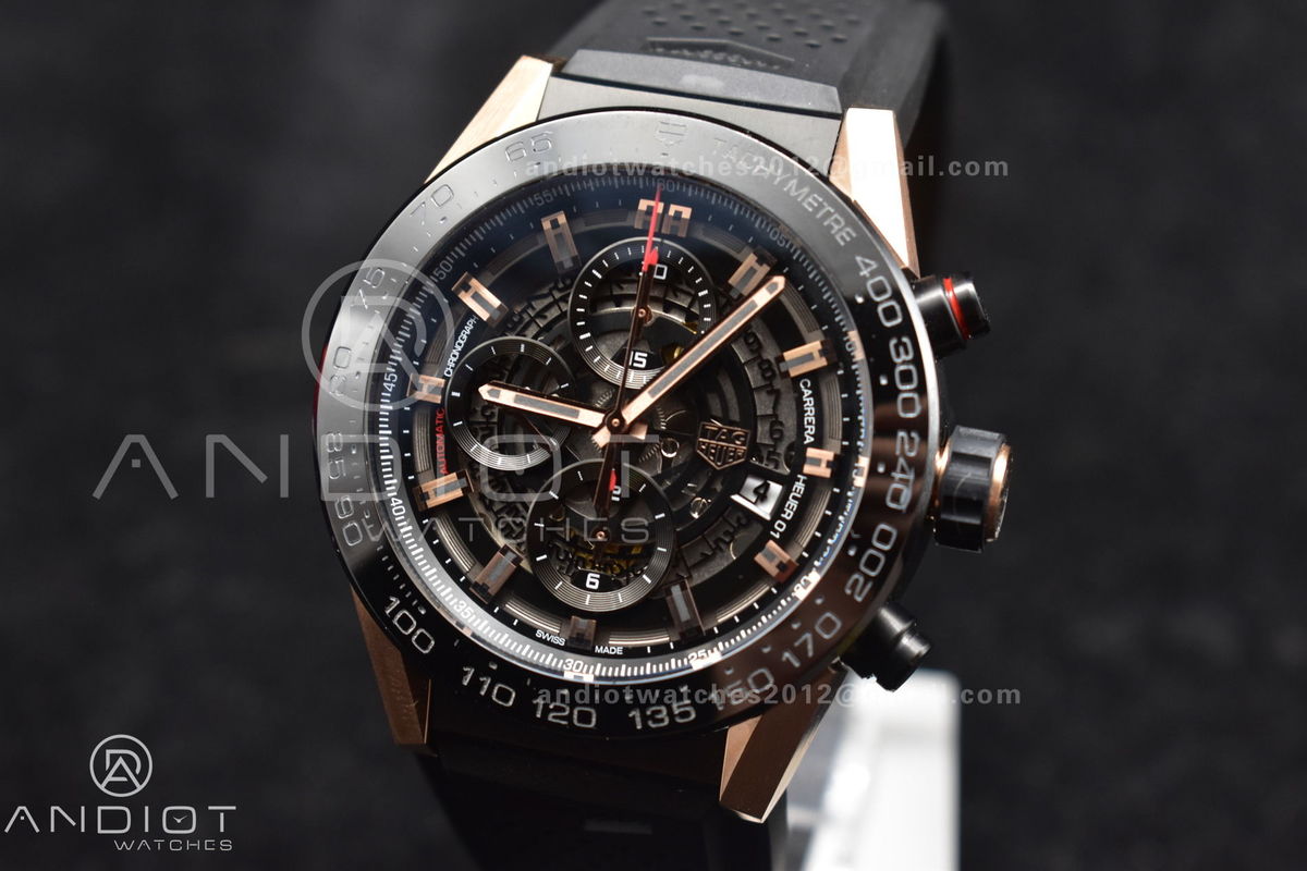 Carrera Cal. HEUER 01 45mm RG/RU Blk XF A1887